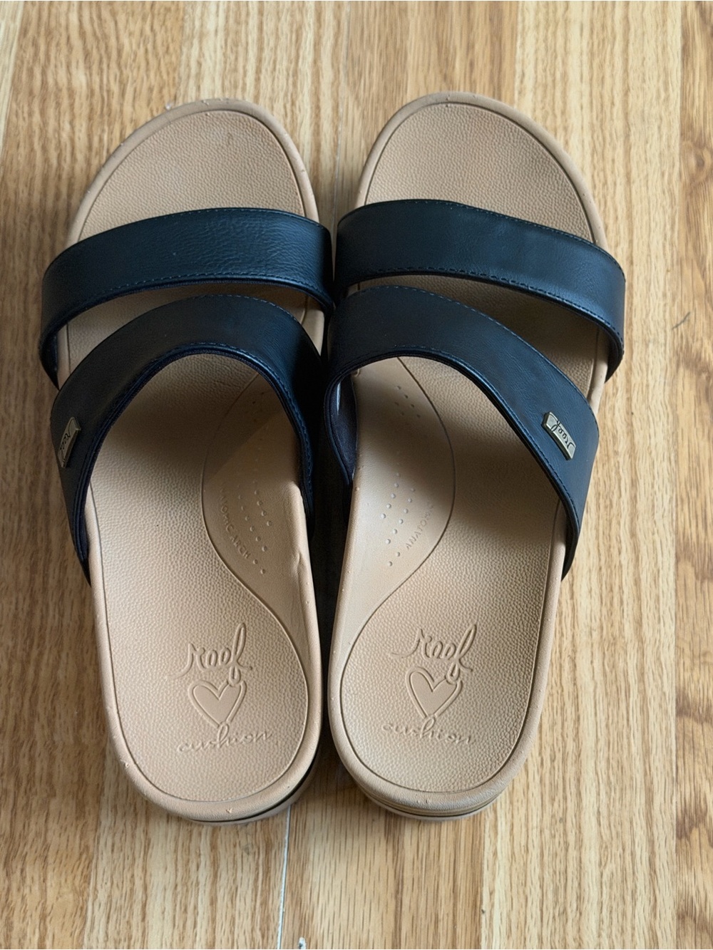 Reef Cushion Horizon 2.5 Platform Slide Black Resort Wear Women’s Sandals